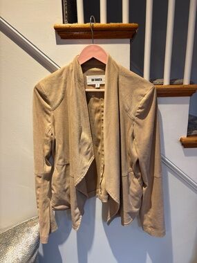 BB Dakota Women's Tan Open-Front Draped Jacket